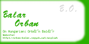 balar orban business card